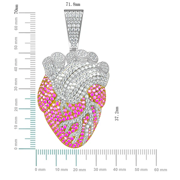 Human Heart Pendants Size
